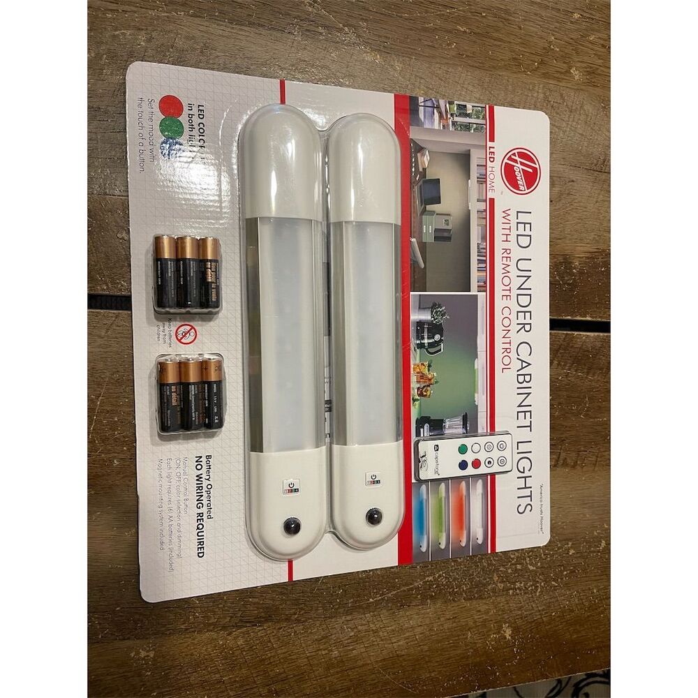 Hoover LED Under Cabinet Lights Multicolor Remote Control 2-Pack